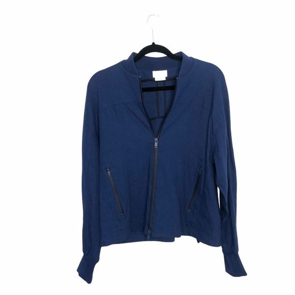 DKNY $398 Blue Linen Drawstring Bomber Jacket 1469 - Picture 4 of 10